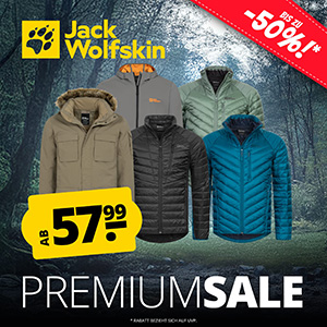 SportSpar: Jack Wolfskin Premium Sale mit bis zu 50% Rabatt – Jacken, Westen & Schuhe