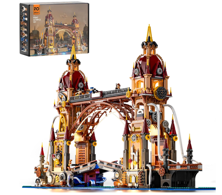 FUNWHOLE Steampunk Stadtbrücke Beleuchtungs-Bausteinset mit 3170 Teilen für nur 162,49€ inkl. Versand