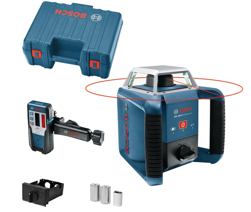 Bosch Professional Rotationslaser GRL 400 H (Ein-Knopf-Bedienfeld, max. Arbeitsbereich: 400 m, in Handwerkerkoffer) für nur 438,99€ inkl. Versand