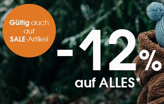 12% Rabatt auf (fast) das gesamte Sortiment im Babymarkt Online-Shop (auch auf Sale Artikel)