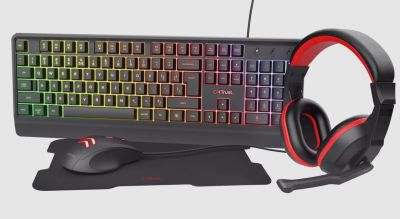 Trust ZIVA Kabelgebunden 4-in-1 Gaming-Bundle mit Maus, Mauspad, Tastatur und Headset für 12,49€ inkl. Versand.