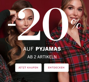 Hunkemöller: 20% Rabatt auf über 260 Pyjamas ab 2 Artikeln