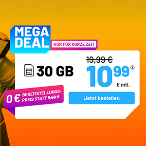 Die Sim.de Allnet Flat – z.B. 30 GB Allnet Tarif für 10,99€ mtl. oder Unlimeted für 24,99€ mtl.