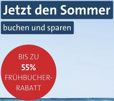 alltours Sommerurlaub 2025: Bis zu 55% Frühbucher-Rabatt