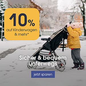 10% Rabatt auf alle Kinderwagen, Tragen & Zubehör im Babymarkt Onlineshop