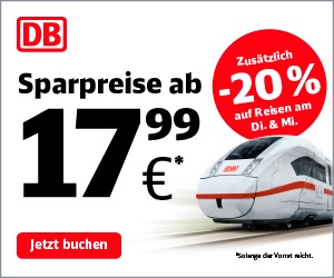 Knaller! Super Sparpreis Tickets bei der Bahn ab 17,99€ + 20% Extra-Rabatt