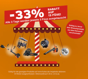 33% Rabatt auf wechselnde Artikel im Fuxtec Onlineshop