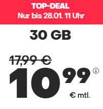 Handyvertrag.de LTE Allnet-Flat mit 30 GB für nur 10,99€ mtl. oder 50 GB für nur 14,99€ im Monat