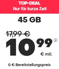 Handyvertrag.de LTE Allnet-Flat mit 45 GB für nur 10,99€ mtl. oder 80 GB für nur 14,99€ im Monat