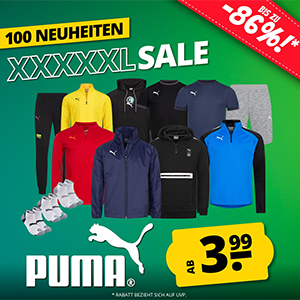 SportSpar: PUMA XXXXXL Sale mit bis zu 86% Rabatt – über 100 Neuheiten!