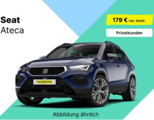 Privatleasing: Seat Ateca Road Edition 1.5 TSI Automatik für 179€ monatlich über 24 Monate auf 10tkm/Jahr