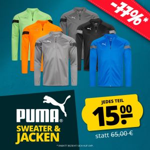 PUMA teamFINAL Sweater & Jacken 19,95€ (statt 25,99€)