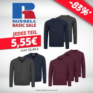 Jedes teil für 5,55€ zzgl. Versand im Russell Basic Sale bei SportSpar