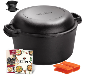 Overmont Gusseisen Topf (Dutch Oven, einsatzfertig eingebrannt) für nur 36,31€ inkl. Versand