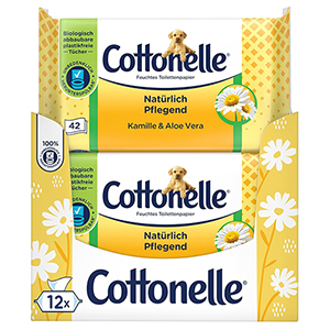 12x 42er-Pack Cottonelle Feuchtes Toilettenpapier Kamille & Aloe Vera ab nur 10,69€ (statt 20€)