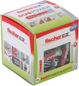 fischer DuoPower 8 x 40 S PH 50 Dübel + 50 Schrauben für 10,48€ (statt 13,79€)