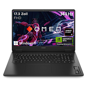 HP Omen 17,3″ Gaming Laptop (144 Hz, Ryzen 5 8645HS, 16 GB RAM, 1 TB SSD) für 898€