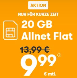 WinSIM Allnet-Flat z.B. mit 40 GB Datenvolumen für 14,99€ mtl. oder 20 GB für 9,99€