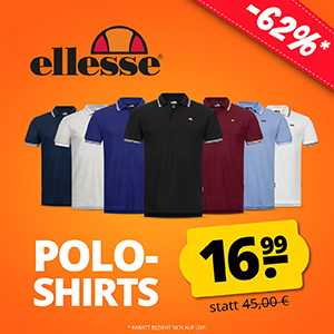 Ellesse Poloshirts (8 verschiedene Farben, S-XXL) für nur 16,99€ zzgl. Versand