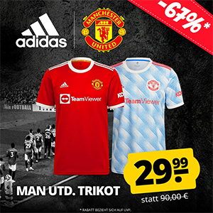 adidas Manchester United FC Heim- oder Auswärts-Trikot für nur je 34,94€ (statt 49€)