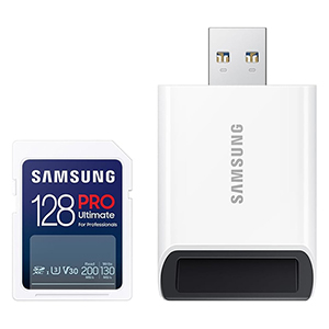 Samsung PRO Ultimate SD-Karte (128 GB) + USB-Kartenleser für 12,83€ (statt 20€)