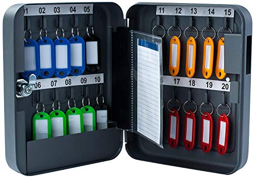 Pavo - Schlüssel-Kasten/Schrank, 20 Haken mit seitlichem Schlüsseleinwurf, dunkelgrau Pavo Schlüsselkasten