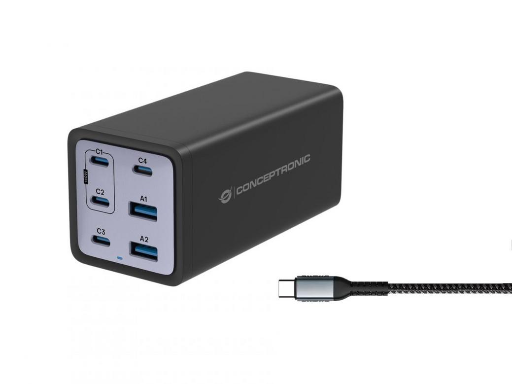 Conceptronic OZUL06BE USB-PD-Ladegerät mit 6 Ports für nur 55,90€
