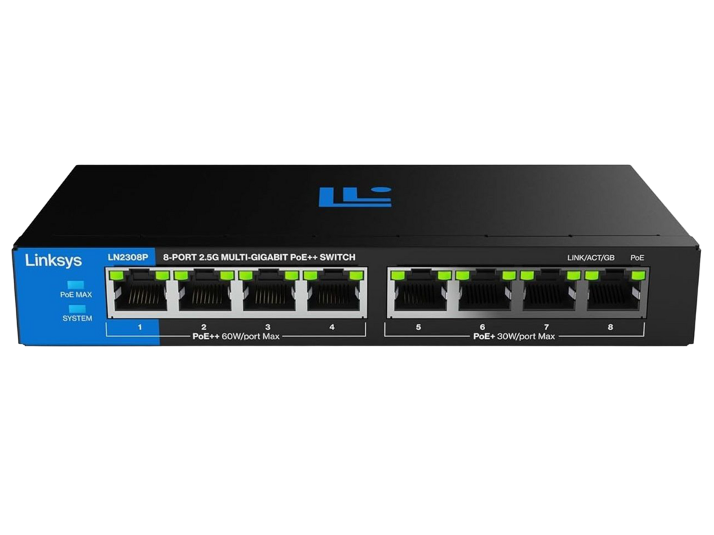 Linksys LN2308P-KE Multi-Gigabit Network-Switch | PoE++ | 180W