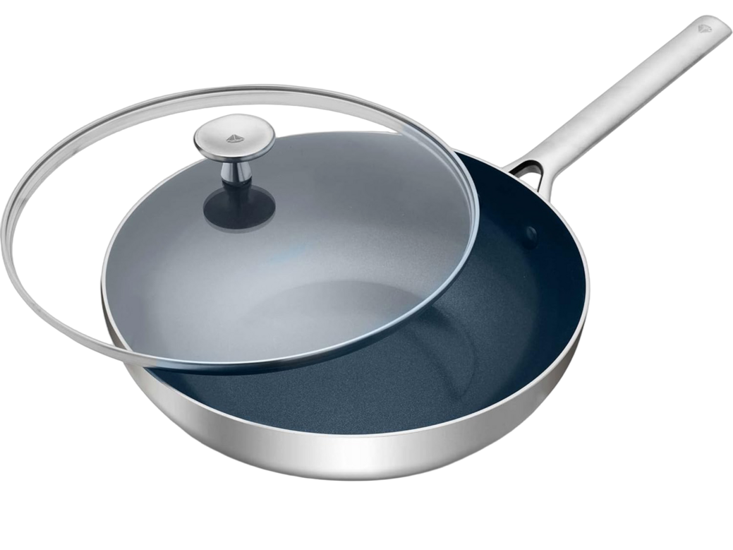 Blue Diamond Triple Steel Wokpfanne mit Deckel | 28 cm | 3,6 Liter