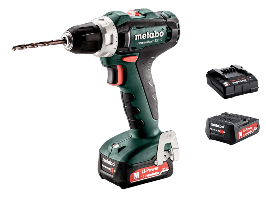 Metabo PowerMaxx BS 12 Akku-Bohrschrauber | 12 V | 40 Nm | 1x 2,0 Ah
