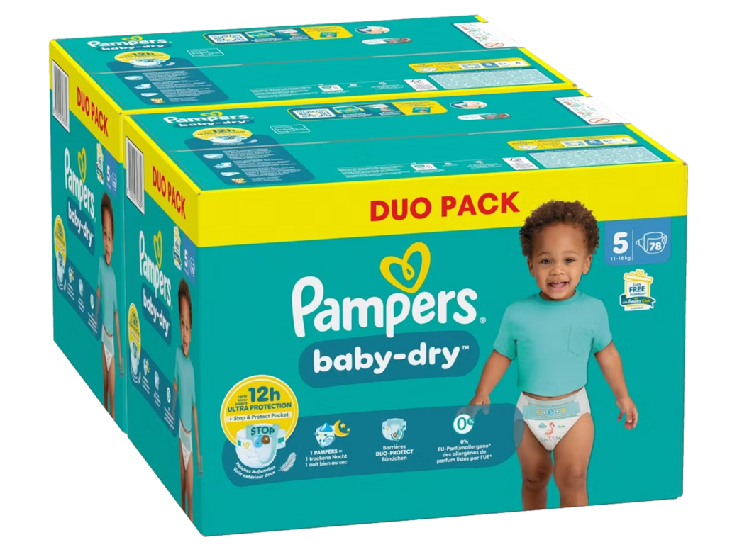 156x Pampers Baby-Dry Windeln für nur 40,90€