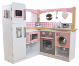 KidKraft 53185 Grand Gourmet Eck-Spielküche aus Holz mit Spielzubehör – Rosa und Weiß für nur 154€ inkl. Versand