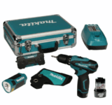 Makita Combo Kit DK1488X 10,8 Volt Akku Bohrschrauber Set Li 2xAkku Koffer Radio für nur 119,90 Euro inkl. Versand