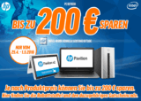 Bis zu 200,- Euro Extra-Rabatt auf ausgewählte HP Notebooks / Desktop PCs bei Notebooksbilliger