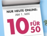 Nur heute: 10,- Euro Rabatt ab 50,- Euro Bestellwert oder 15,- Euro Newslettergutschein bei Karstadt