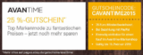 25% Rabatt auf alle Artikel im Avantime Ebayshop durch Gutscheincode!