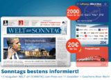13 x Welt am Sonntag durch 20,- Euro BestChoice effektiv nur 22,90 Euro inkl. Zustellung – normal 42,90 Euro