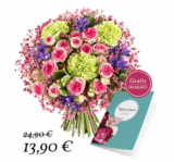 Bei Miflora das Blumenarrangement „Nur für Dich“ oder „Liebe Umarmung“ mit bunte Blüten zum Muttertag ab 17,80 Euro inkl. Versand