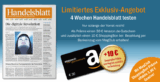 Gratis – wieder da! 4 Wochen lang die Zeitschrift “Handelsblatt” mit 3,10 Euro Gewinn