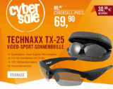 Cybersale! Technaxx Video-Sport-Sonnenbrille Full HD 1080P TX–25 schwarz für 69,90 Euro inkl. Versand
