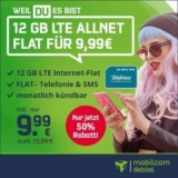 12 GB Allnet Flat (LTE 50Mbit, O2/Telefonica, Allnet/SMS, VoLTE, WiFI Calling) für 9,99€ monatlich