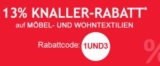 13% Rabatt auf Möbel und Wohntextilien bei Neckermann!