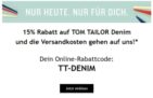 15% Rabatt auf die Tom Tailor Denim Collection + kostenloser Versand