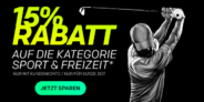 Bis 12. Juli: 15% Rabattgutschein auf die Kategorie Sport und Freizeit bei Rakuten.de