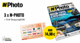 3 Ausgaben der Zeitschrift N-Photo durch einen 15,- Euro ShoppingBON mit effektiv 10 Cent Gewinn