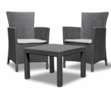 Allibert 219992 Lounge Set Rosario Balcony 2x Sessel und 1x Tisch, Rattanoptik, Kunststoff, graphit für nur 119,- Euro inkl. Versand