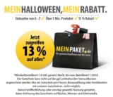 [MEINPAKET] Tipp! Heute 13% auf fast alle Artikel bei Meinpaket! Mit 13% Gutschein schon ab Bestellwert von 1,- Euro sparen