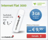 [UMTS-FLAT] Tipp! Über Sparhandy UMTS Daten-Flatrate im T-Mobile Netz mit 3GB effektiv nur 9,99 Euro pro Monat – mit 5GB nur 12,99 Euro pro Monat!