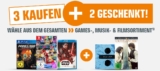 Letzter Tag! 5 Kaufen, 3 Bezahlen in den Kategorien Filme, Musik und Games bei Saturn