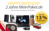 [MEINPAKET] Per E-Mail Personalisierter 13% Gutschein für alle Newsletter Abonnenten – nicht benötigte in die Kommentare!